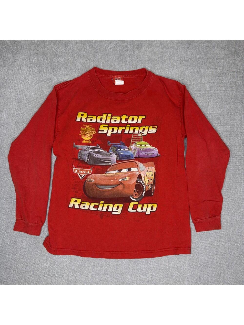Disney Pixar Cars Red Long sleeve Youth Small Lightning McQueen Y2K Vintage